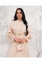 WOMEN'S COLLAR AND SLEEVES Rhinestone EMBROIDERED BELT DETAILED DRESS - 3