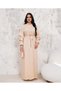 WOMEN'S COLLAR AND SLEEVES Rhinestone EMBROIDERED BELT DETAILED DRESS