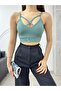 Women's Front Cross Rope Strap Padded Crop Top Bustier