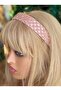 luxury custom design complete with crystal stones embroidered wide satin crown special day birthday henna crown pink
