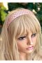 luxury custom design complete with crystal stones embroidered wide satin crown special day birthday henna crown pink - 2
