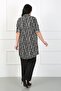 Women's Black Striped Cotton Viscose Large Size Tunic - 4