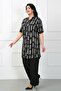 Women's Black Cotton Viscose Large Size Tunic - 3
