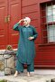 WOMEN'S SUMMER SHIRT COLLAR AND BUTTONED FRONT LINEN FABRIC LONG SHIRT TUNIC, PANTALON TESETURE DOUBLE SET - 4