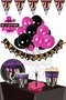 Black Pink 8 Person Happy Set Birthday Set Black Pink Party Supplies Set