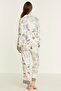 Patterned 6-Piece Viscose Pajama Set 9502 Ecru - 4