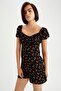 Cherry Patterned Heart Collar Relax Fit Sustainable Mini Jumpsuit U6852az22sm - 6