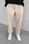 Baggy Fit Loose Fit Men's Cream Ribbed Jogger