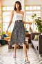 Women's Black Gonca Wrap Skirt ETK-19000154 - 4