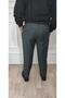 Men's Gray Classic Cut Pleated Fabric Trousers - 4