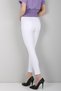 Women's White Skinny Leg Lycra Linen Trousers - 2