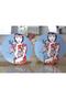 2-Piece Flower Wrapped Japanese Girl Motif Modern Round Charger & Placemat - 2