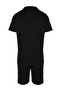 Black Regular/Normal Fit Textured Fabric Labeled Polo Collar Thick Tracksuit Set TMNSS23EM00003 - 11