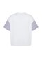 White Oversize Slogan Printed Sleeve Striped Poplin Detail 100% Cotton Knitted T-Shirt Tbbss24Bf00017 - 8