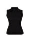 Siyah Fitted/Vücuda Oturan Polo Yaka Esnek Örme Büyük Beden Bluz TBBSS24AF00065 - 7