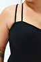 Black Heart Collar Strap Knitted Dress TBBSS24AH00089 - 5