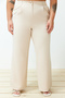 Taş Yüksek Bel Wide Leg Geniş Paça Pilili Dokuma Kumaş Pantolon TBBSS24AR00019 - 8