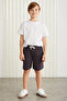CLIFFORDGRM Cotton Corded Elastic Waist 2-Piece Damson - White Shorts CLIFFORDGRM24009 - 2