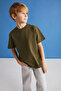 LORENZ-00% cotton short sleeve boy Khaki T-Shirt - 4