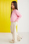 NICOLA-100% cotton long-sleeved girl Pink T-Shirt - 5