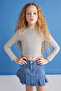 LILLY-GRM24017 95%cotton 5%elastane long-sleeved girl's crop White-Grey Striped Blouse - 4