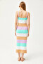 Women's Lilac Strap Striped Side Slit Knitwear Dress ELB-19002069 - 7