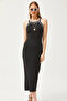 Women's Black Halter Neck Maxi Knitwear Dress ELB-19002070 - 3