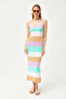 Women's Lilac Strap Striped Side Slit Knitwear Dress ELB-19002069 - 2