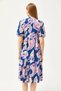 Women's Indigo Collar Lace-up Casual Dress ELB-19002073 - 5