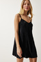 Women's Black Strap Velvet Mini Dress AA00028 - 4