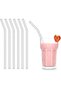 Glass Straw Reusable Straw Oblique 20cm+And Plastic Free Cleaning Brush Long Lasting - 4