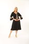 Women's Plus Size Tie Patterned Black Midi Dress - 4