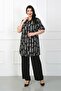 Women's Black Cotton Viscose Large Size Tunic - 2