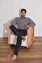 Combed Cotton Single Jersey (Thin) Jacquard Long Sleeve Men's Pajama Set