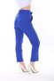 Women's Buttoned Blazer Jacket Belted Trousers Woven Atlas Fabric Suit - 4