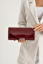 Claret Red Patent Leather Evening Dress Bag Clutch Portfolio Bag - 2