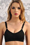 Women's Black Non-Wireless Seamless Daily Unsupported Sports Bra 3594