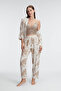 5830 I?p Strap V-neck Women's Floral Patterned Summer Woven Lace Detailed Pajamas Set