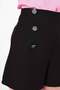 SHILSEE WOMEN'S SILVER BUTTON DETAIL BLACK SHORTS - 6