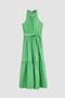 Halter Neck Belted Linen Look Summer Midi Dress U7045az22sm - 5