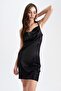 Regular Fit Degaje Back Cross Detailed I?p Strap Satin Mini Dress X3624az22hs - 6