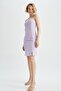 A-line Straps Linen Blended Slit Midi Dress X8936az22sm - 5