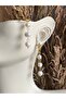 natural pearl pendant ring 316L stainless steel earrings (5 cm length) - 2