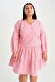 Df Plus A-line V-neck Striped Mini Short Sleeve Dress Y7999az22sm - 6