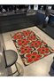 Brown Red Themed Floral Floral Patterned Creative Modern Decorative Rug 3601 - 3