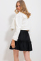 Women's Black Skirt Flounce Woven Linen Skirt Alc-X11714 - 4