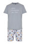 Gray Regular Fit Printed Knitted Shorts Pajamas Set TMNSS23PT00000 - 7