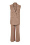 Mink Striped Fabric Vest Trousers Woven Bottom Top Suit TCTSS24US00031 - 6