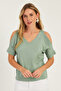 Women's Mint Degaje Collar Blouse Br1329