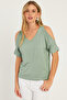 Women's Mint Degaje Collar Blouse Br1329 - 3